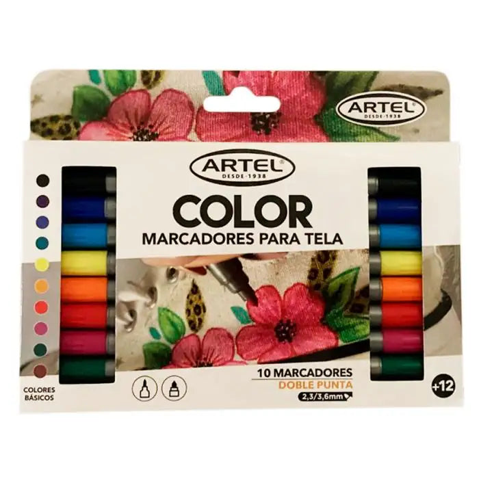 Estuche Marcadores Para Tela Artel 10 Colores