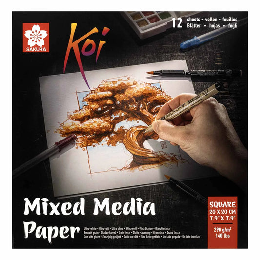 Block Mix Media Paper Sakura 290g 20X20 cm 12 hj