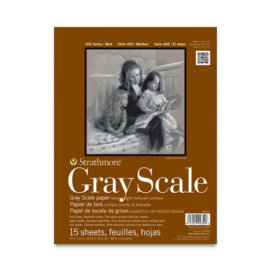 Strathmore Gray Scale Paper - Block Escala de grises texturada 216 g (22.9x30.5)