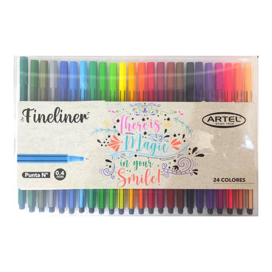 Estuche Marcadores Fineliner Artel 24 Colores