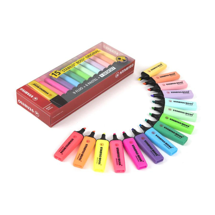 Set Destacadores Stabilo Pastel 15 Colores