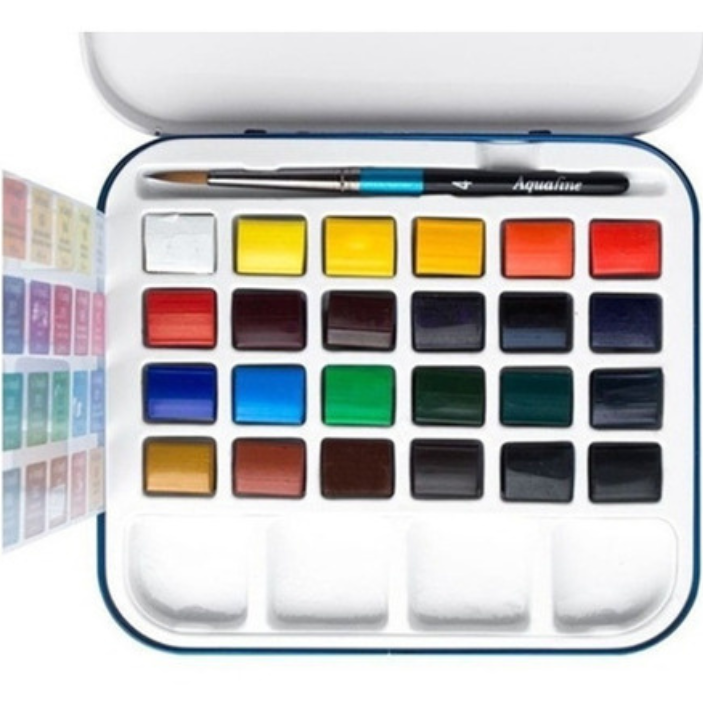 Set Acuarela Daler Rowney Aquafine Travel Set 24 Colores