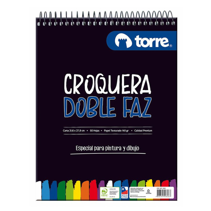 Croquera Doble Faz Torre Tamaño Carta 21,6x27,9cm